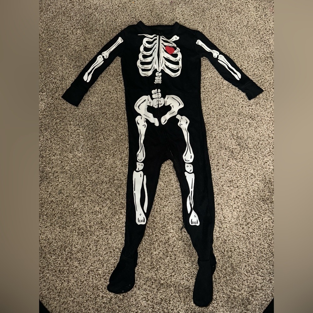 Old Navy Black Skeleton Kids Footie